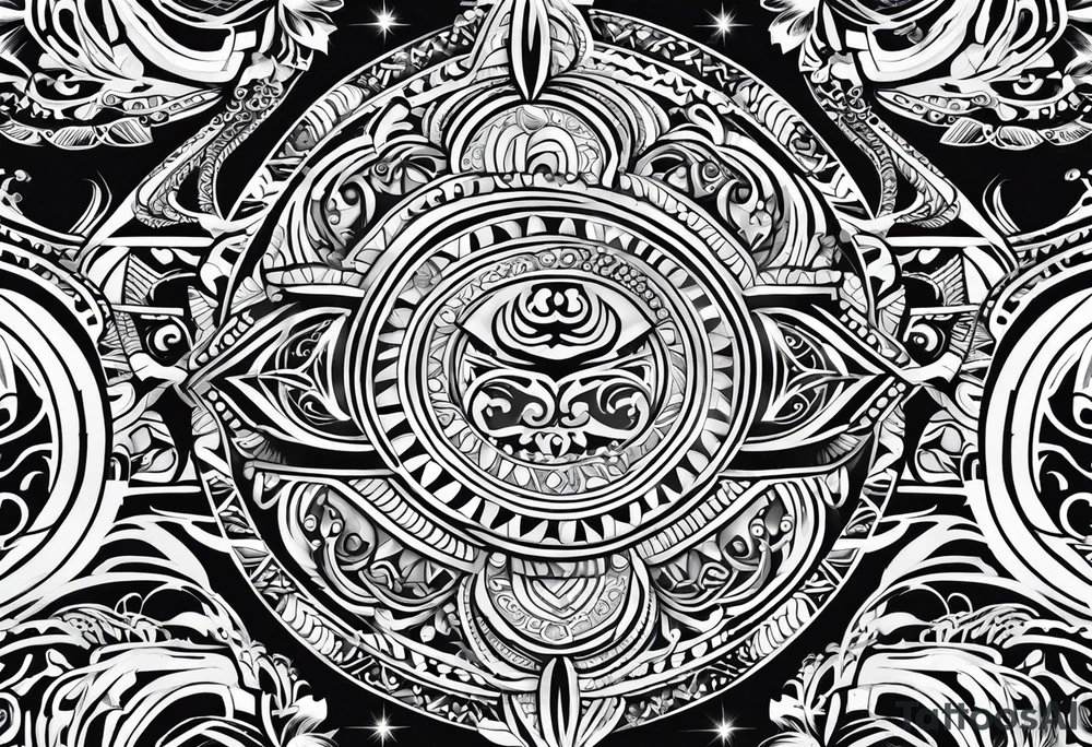 Give me a traditional puhoro design that is used for the thighs for māori people. tattoo idea
