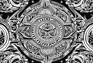Give me a traditional puhoro design that is used for the thighs for māori people. tattoo idea