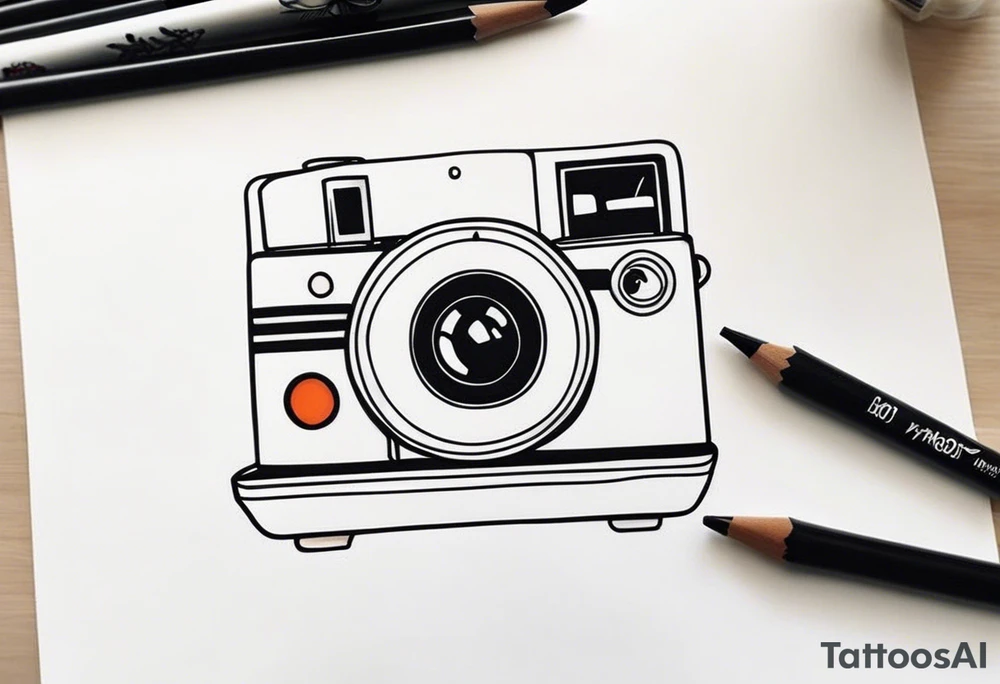A very simple, fine-lined polaroid picture tattoo idea