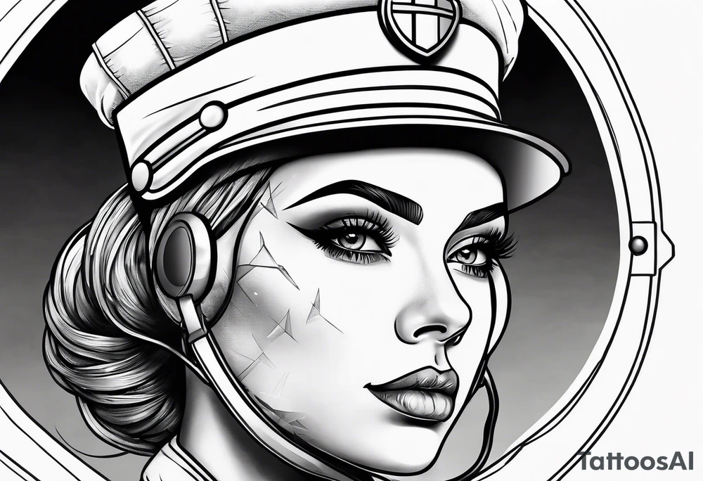 Nurse wearing PPE tattoo idea