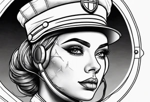 Nurse wearing PPE tattoo idea
