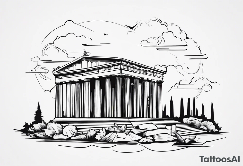 athens inspired, preferably a cariathyd, a mix with column tattoo idea