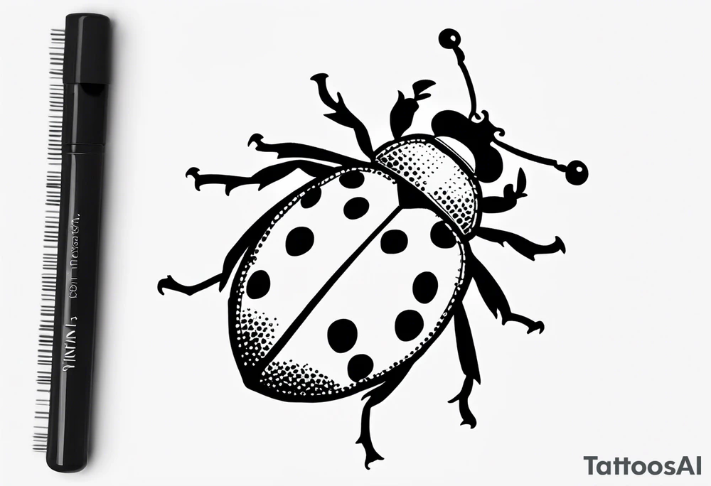 ladybird line drawing tattoo idea