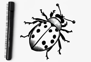 ladybird line drawing tattoo idea