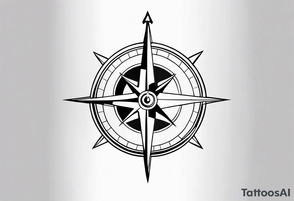 compass on spine with  anchor tattoo idea