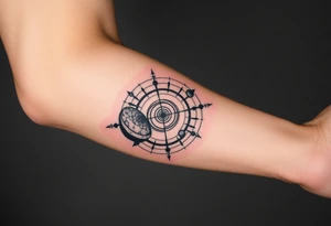 outer space, planets, geometric patterns, string theory tattoo idea