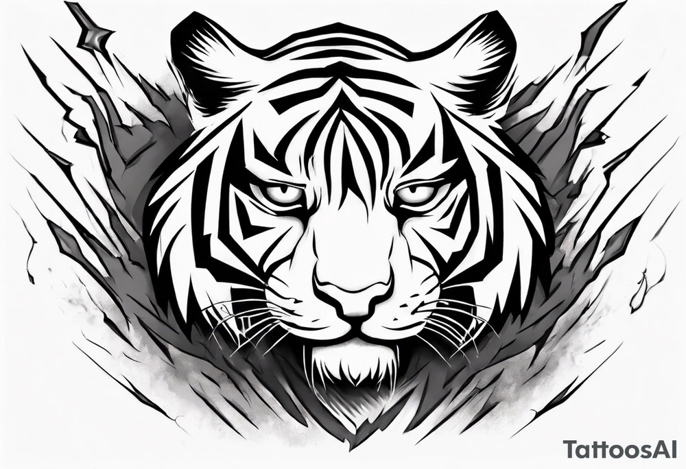 A tiger surrounded by lightning for a forearm sleeve. Also leaving room for a symbol to be below the tiger tattoo idea