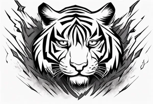 A tiger surrounded by lightning for a forearm sleeve. Also leaving room for a symbol to be below the tiger tattoo idea