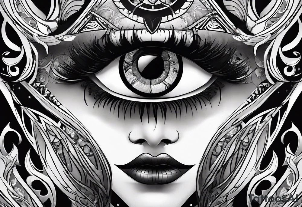 devil eye tattoo idea