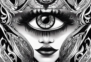 devil eye tattoo idea