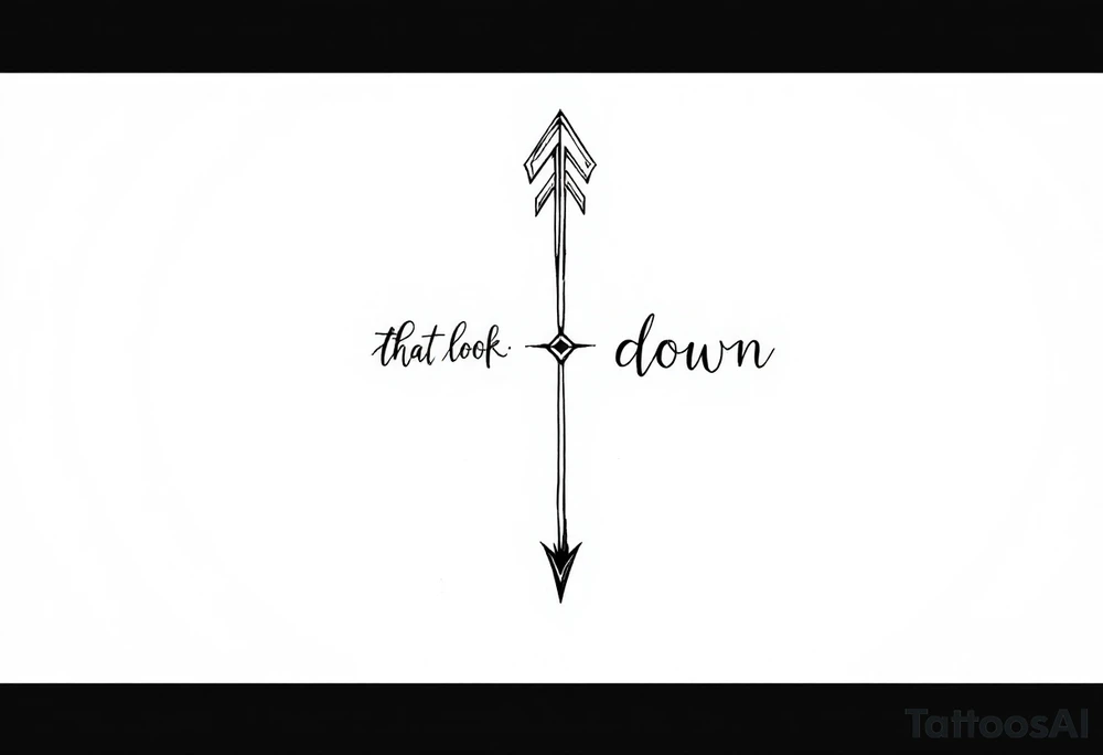 one  arrow  that look down tattoo idea