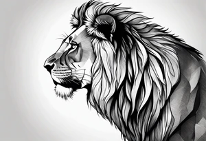 Courageous lion for my shoulder, side profile tattoo idea