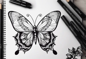 Borboleta com olho tattoo idea