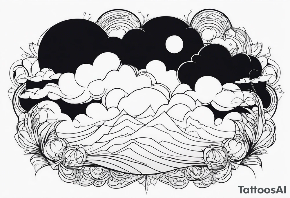 wispy clouds tattoo idea