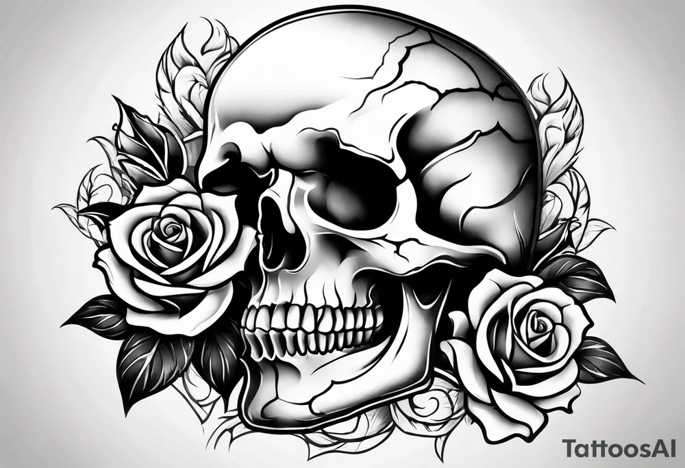 Skull Rose tattoo idea