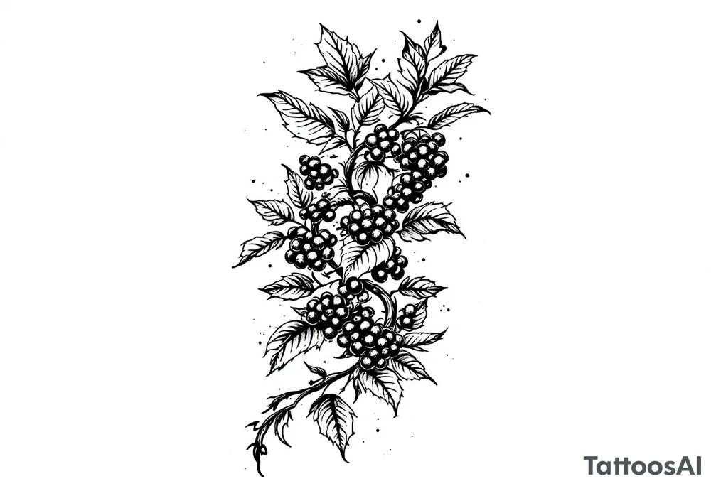 American traditional style Blackberry vine to wrap around an arm tattoo idea