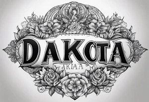 Dakota name on hip bone person tattoo idea