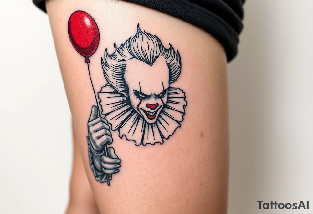 Pennywise with the red balloon tattoo idea