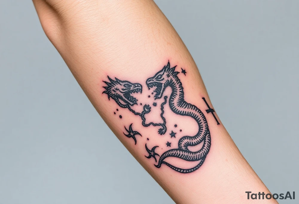 medieval woodcut sea map monsters tattoo idea