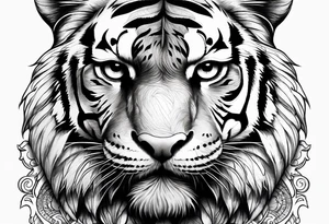 Tiger with owl eyes tattoo idea
