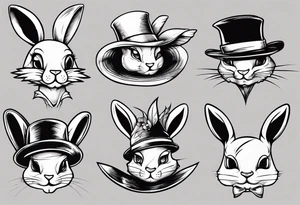funny bunny hat tattoo idea