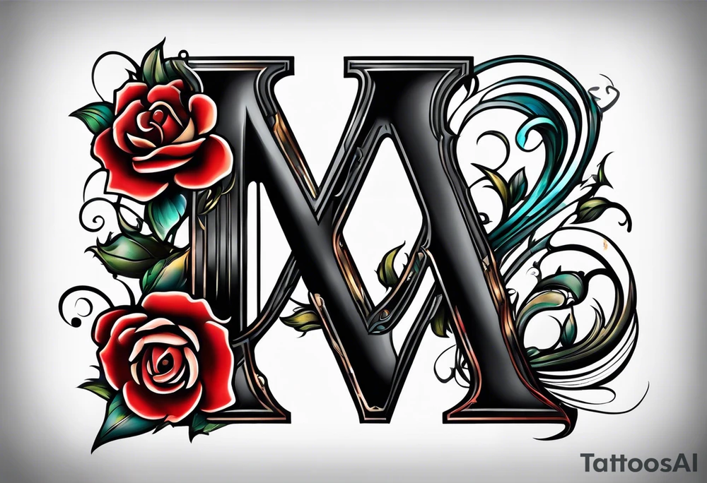 the letters A and R tattoo idea