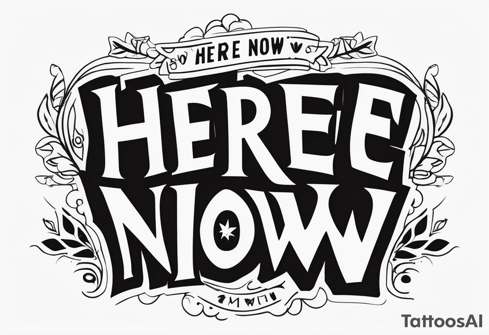 "here and now" message tattoo idea