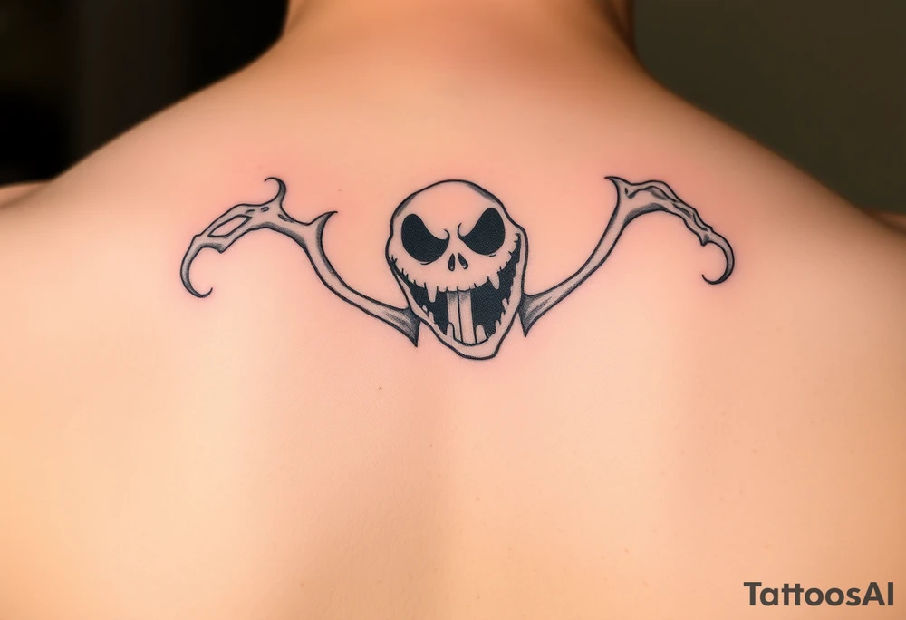 oogie boogie from nightmare before Christmas 
simple linework only tattoo idea