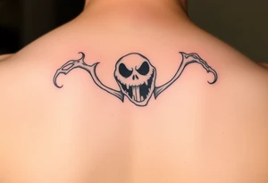 oogie boogie from nightmare before Christmas 
simple linework only tattoo idea