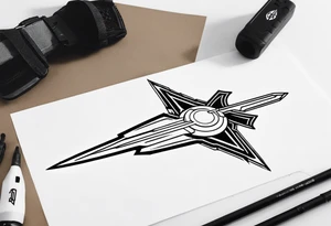 Halo video game tattoo with energy sword incorporated tattoo idea