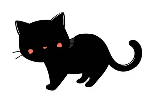 cute black cat tattoo idea