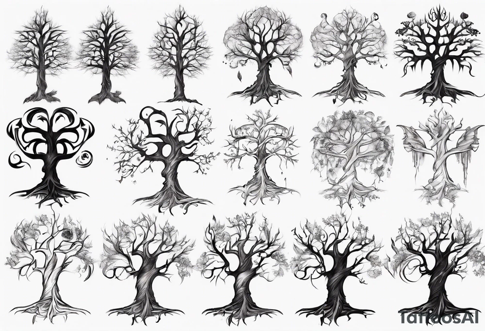 Gothic tree tattoo idea
