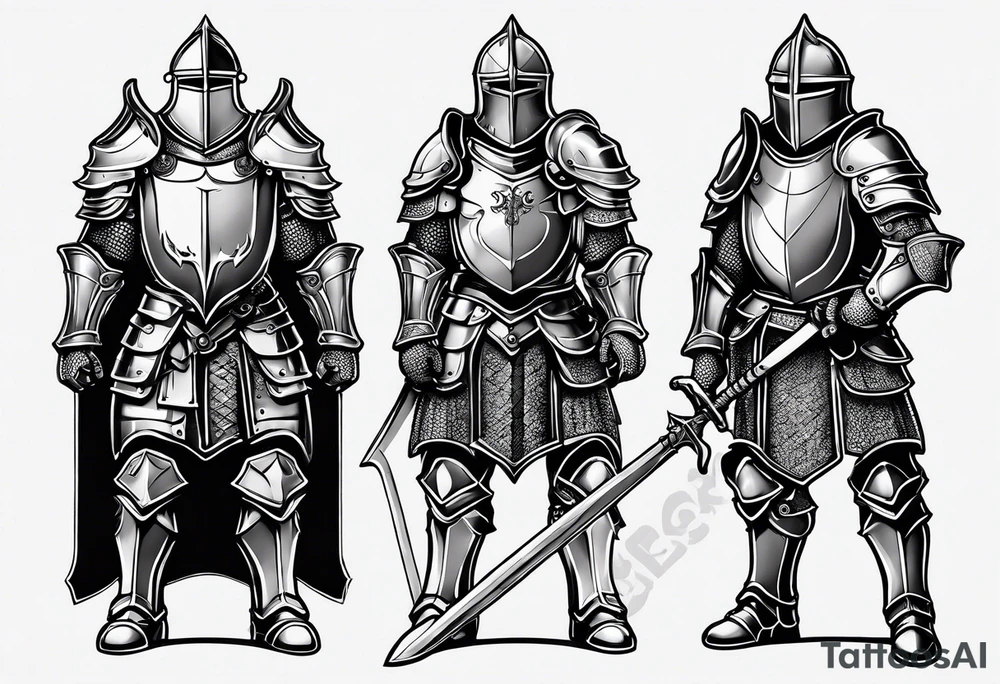 knight in heavy armor tattoo idea