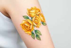 Yellow roses tattoo idea