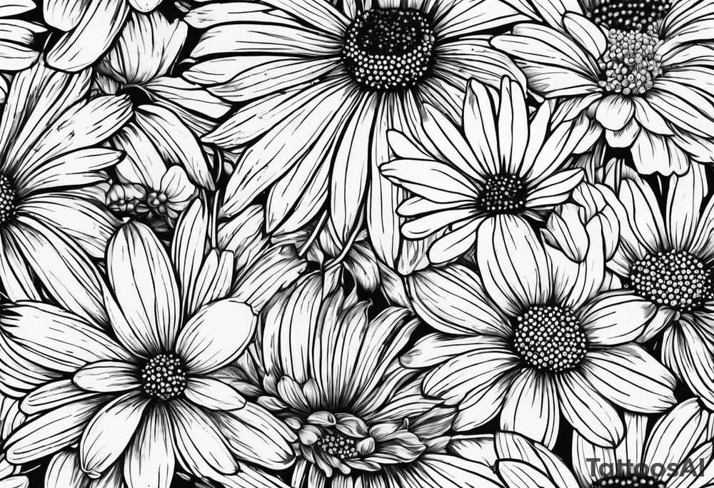 Chamomile with stem tattoo idea