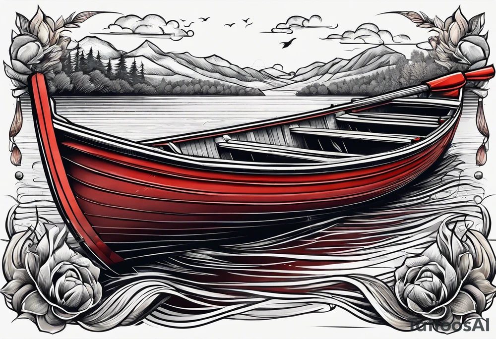 row boat with 18 rowers tattoo idea
