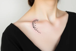 Cascade of stars curved tattoo idea