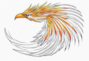 elongated phoenix in profile tattoo idea