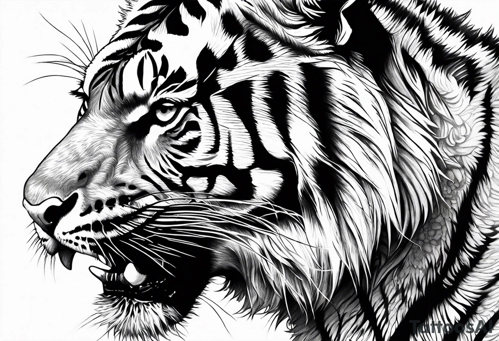 Tiger walking tattoo idea