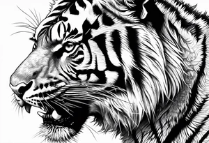Tiger walking tattoo idea