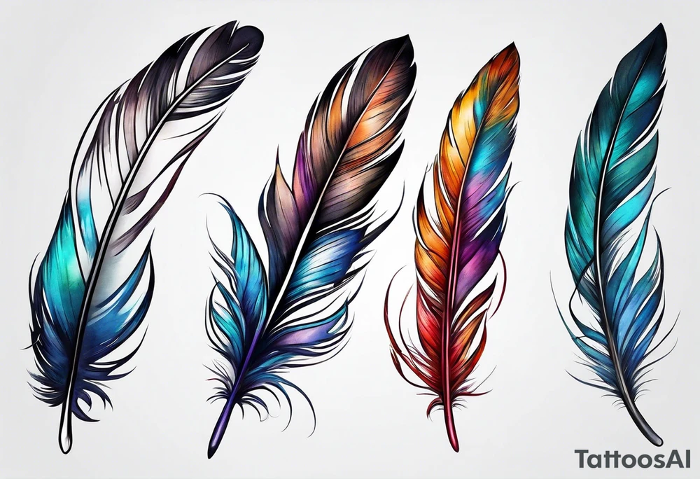 Small cute feather on wrist tattoo idea