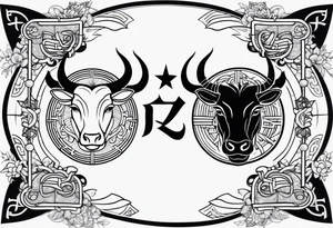 Gemini taurus symbols 
combined tattoo idea