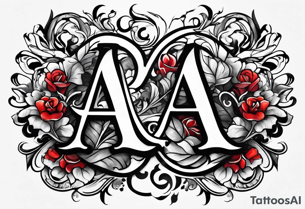 the letters A and R tattoo idea