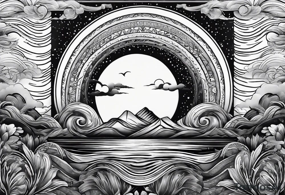 XXII VI MMXXI with a sunset tattoo idea