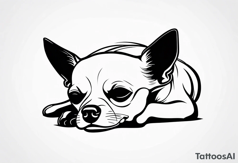 chihuahua sleeping tattoo idea