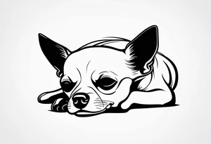 chihuahua sleeping tattoo idea