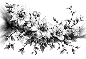 narcissus flowers, holly and jonquil flowers tattoo idea
