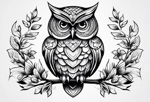 Cute owl tattoo idea