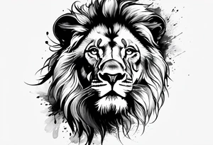 Watercolor lion tattoo idea