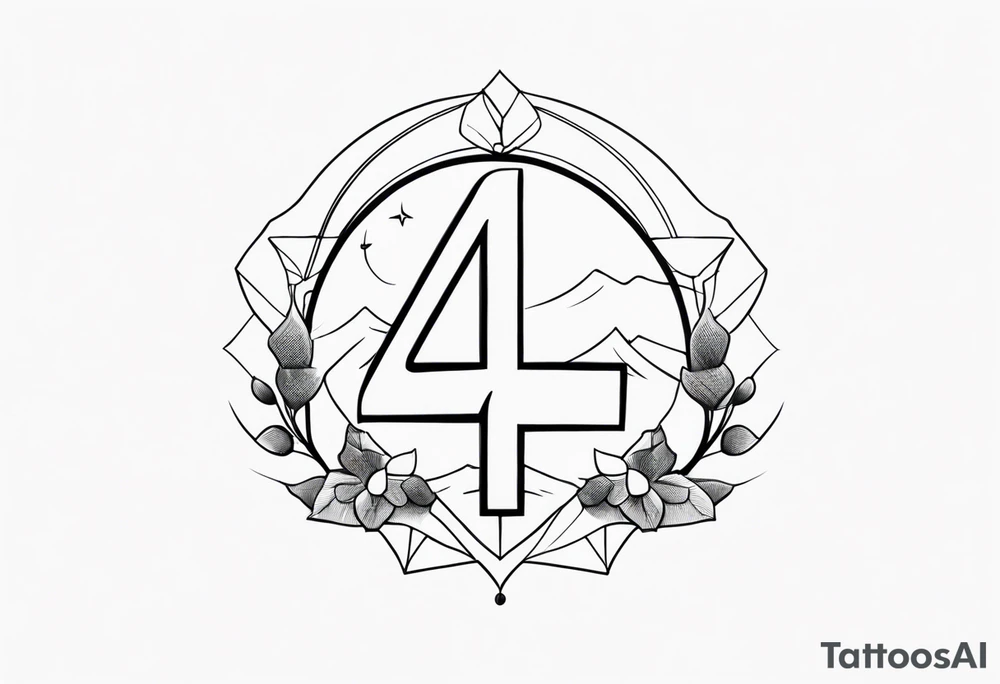 number 4 tattoo idea